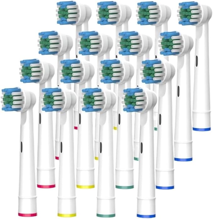 Replacement Toothbrush Heads Compatible ForOral B Compatible For Braun Professional Electric Brush Heads 1000 1500 3000 6000 7000 7500 8000(16 W heads and 4caps)