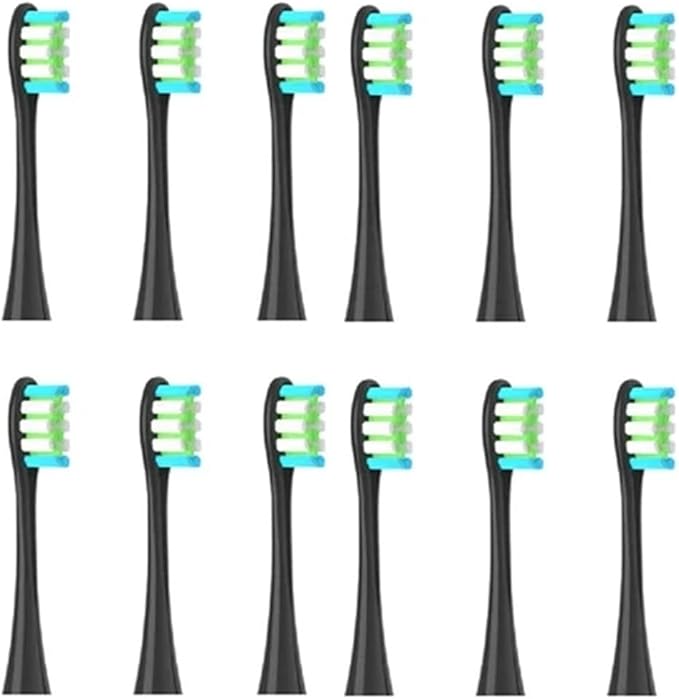 Replacement Brush Heads Compatible for Oclean X/X PRO/ Z1/ F1/ One/Air 2 /SE Sonic Electric Toothbrush Head Soft Bristle Nozzles(12 Black)