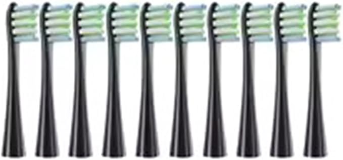 10PCS Replacement Brush Heads Compatible for Oclean Flow/X/X PRO/F1 Electric Toothbrush Head A(Black)