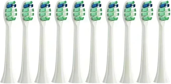 10PCS Replacement Brush Heads Compatible for HX6930 HX6064 Sonic Electric Toothbrush Soft Bristle Nozzles No Metal(10White)
