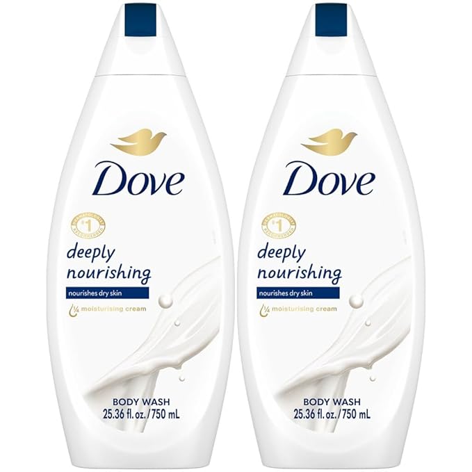 Dove Body Wash 2-Pack – Deeply Nourishing for Softer Smoother Skin 25.4 Oz Ea