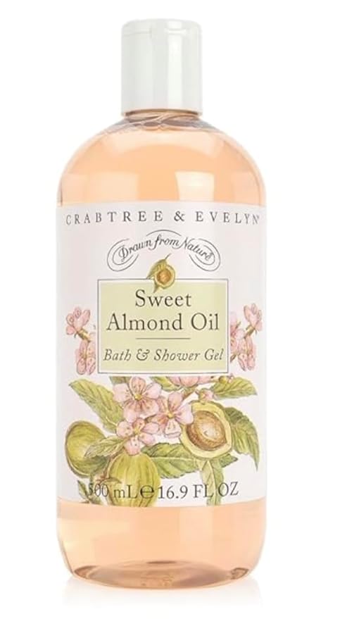 Crabtree &amp Evelyn Sweet Almond Oil Bath and Shower Gel &amp Body Lotion (16.9 fl oz each)