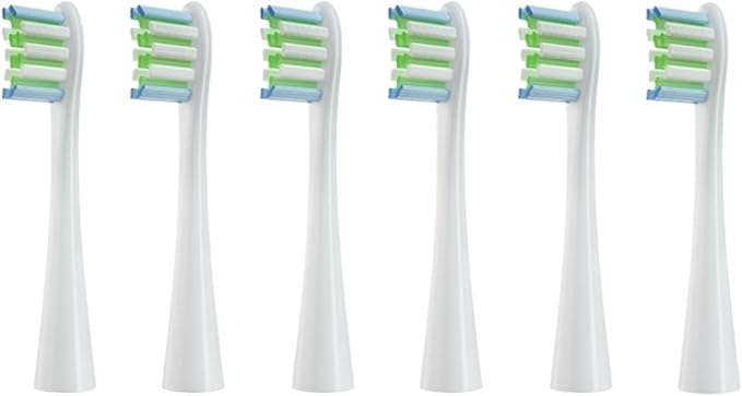 4pcs/6pcs Brush Heads Compatible for Toothbrushes Universal Vacuum Sealed Packaged(6pcs White)