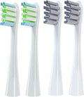 Replaceable Brush HeadsCompatible for X/X PRO/ Z1/ F1/ One/Air 2 /SE Electric Toothbrush Nozzles Vacuum Package(2white2gray)