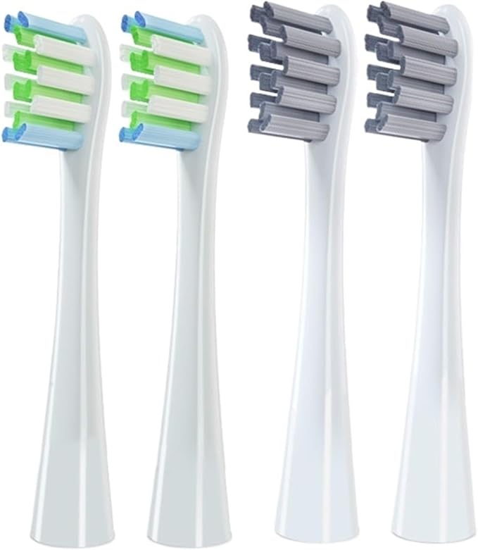 Replaceable Brush HeadsCompatible for X/X PRO/ Z1/ F1/ One/Air 2 /SE Electric Toothbrush Nozzles Vacuum Package(2white2gray)