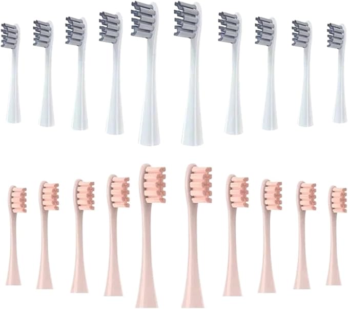 Brush Head ReplacementCompatibility for Oclean Electric Toothbrush Soft Bristle X/X PRO/ Z1 Brushes Replaceable Fit(10 Grey 10 Pink)