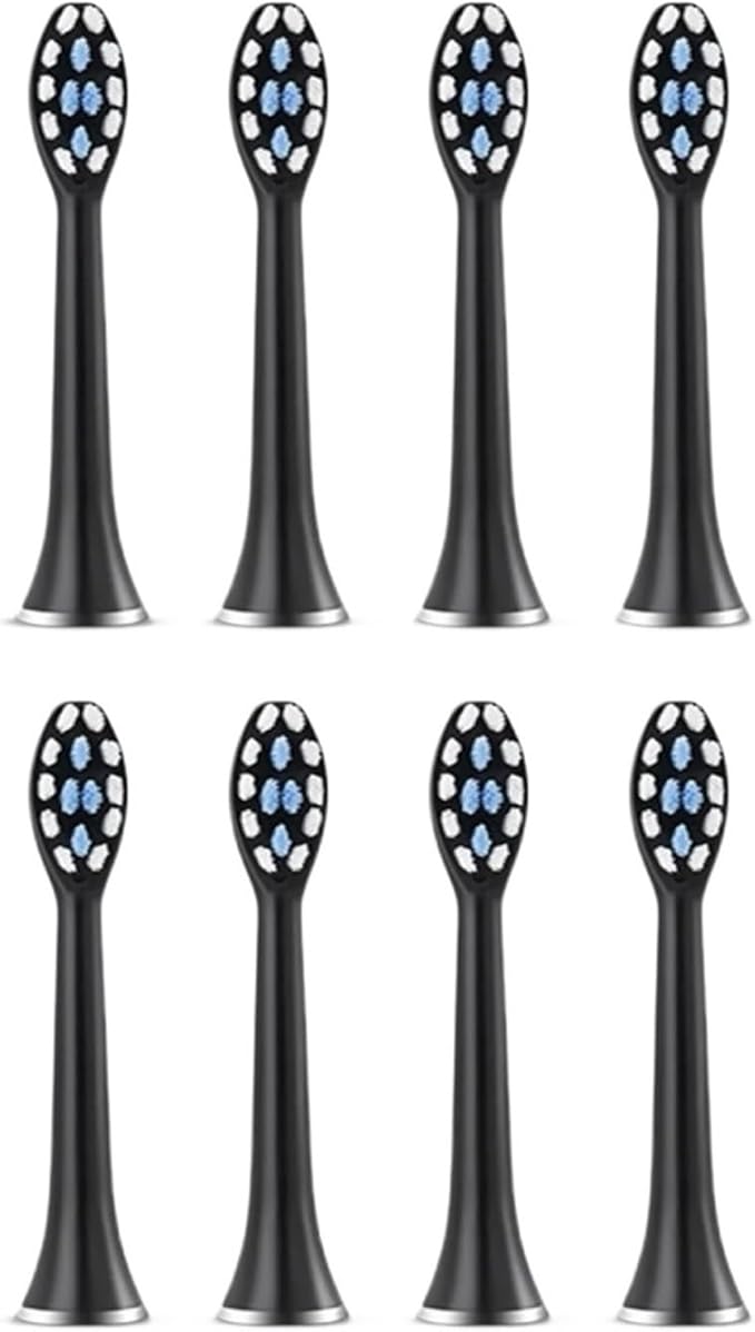 Replacement Toothbrush HeadsCompatible for SUBORT S7/Bair X7 X7S X11 X11S(8pcs Black)