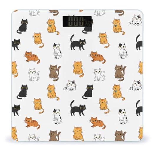 Men's Smart Scale for Body Weight Digital Bathroom Weighing Scale Automatic Switch Energy Saving Scale Compatible with Cute Cats
