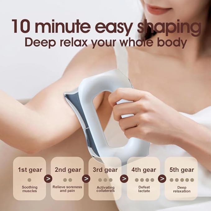 OTBK Heated Muscle Scraping Tool - Portable Muscle Relaxation Therapy Device. Features Three Modes: Vibration Heat Therapy and Microcurrent (Electric Fascial Knife-Blcak)