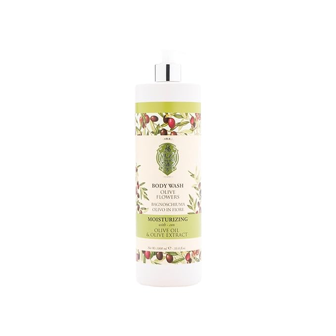 LA FLORENTINA Olive Flowers Body Wash Moisturizing with OliveOil &amp OliveExtract Made In Italy 33.8 Fl oz (1000 ml)