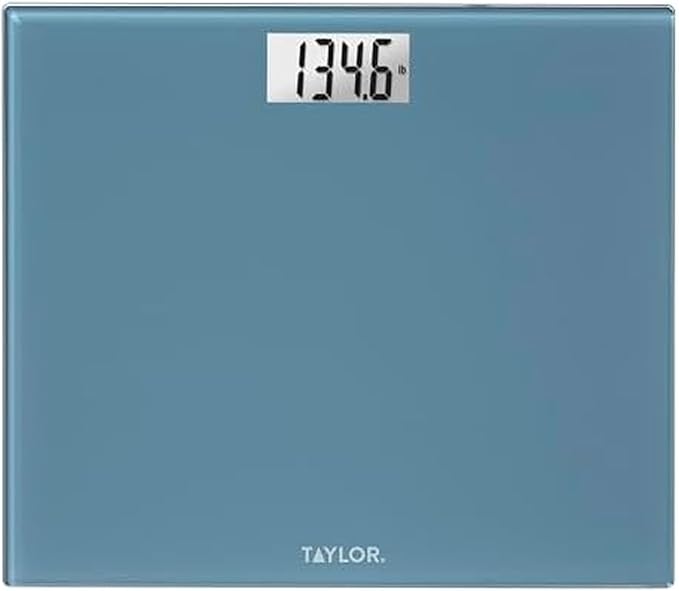 Taylor Digital Extra-Wide Extra High 500lb Capacity Bathroom Scale for Body Weight Ultra Wide Platform Digital Weighing Machine for People Easy-to-Read Slate Blue
