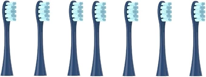 Compatible For OcleanFlow/X/X PRO/ Z1/ F1/ One/Air 2 /SE Brush Heads Soft DuPont Sonic Toothbrush Vacuum Bristle 7pcs Replacement Heads(7pcs Dark blue)