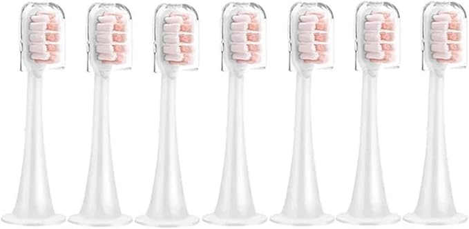 Compatible for Xiaomi Mijia T300/T500/T700 Replacement Brush Heads with Caps Sealed Package Soft for Sonic Electric Toothbrushes(7Pink)