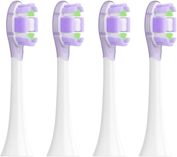 Replacement Brush Heads Compatible for XIAOMI MIJIA Pro MES610/MES609 Sonic Electric Toothbrush Bristle with Caps Sealed Pack(4 Purple)