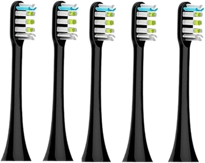 Compatible for SOOCAS X3 X5 X3U X1 V1 V2 Head Bristle Replacement Brush Heads Nozzles with Anti-dust Cap（10pcs）(Black)