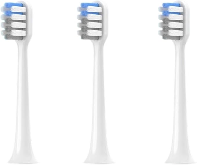 3-30Pcs Replacement Toothbrush HeadsCompatible for Xiaomi T200 Sonic Electric Vacuum Soft Bristle Heads(White gray-6pcs)
