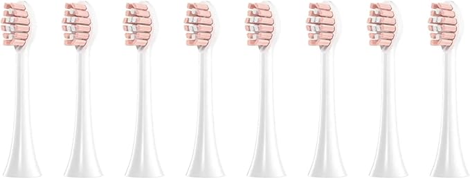Compatible for FLYCO FT7105/FT7106/FT7108/FT7205/TH01 Electric Toothbrush Replacement Heads Soft Bristle Nozzles4-16pcs(8 White)