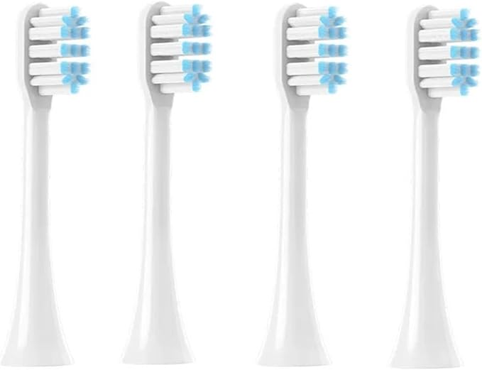 4PCS Replacement Brush HeadsCompatible for SOOCASX3/X3U/X5 Electric Toothbrush(4WhiteBlue)