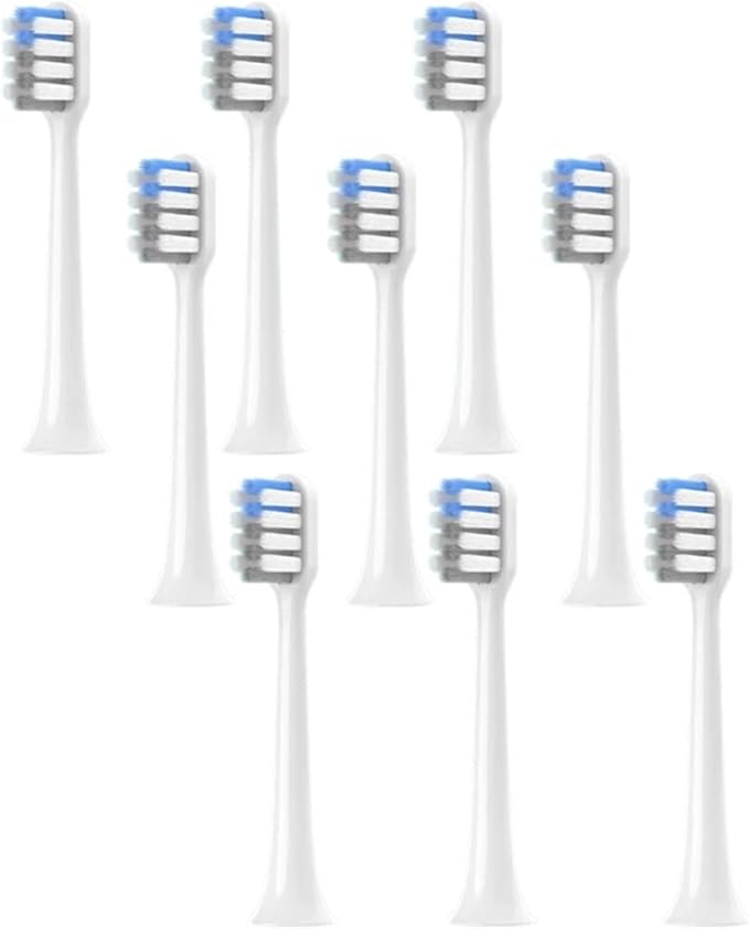 Compatible with Replacement Toothbrush Heads Compatible with Xiaomi T200 Sonic Electric Vacuum Soft Bristle(White gray-9pcs)