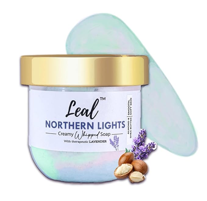 BEMT Whipped Body Soap – Northern Lights Lavender Foaming Bath Cream with Shea Butter &amp Sweet Almond Oil Gentle Cleansing &amp Nourishing Body Wash for Men &amp Women 160 g