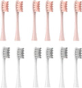 12PCS Replacement Tooth Brush HeadsCompatible for X PRO/ Z1/ F1/ One/Air 2 /SE Sonic Soft Electric(6 Pink 6 Grey)