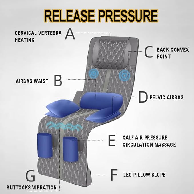 Full Body Massage Mat with Heat Back Massage Pad with 3D Air StretchingLumbar Traction Shiatsu Neck Kneading Massage Pad with Airbag 5 Modes 2 Intensities 3 Time Options
