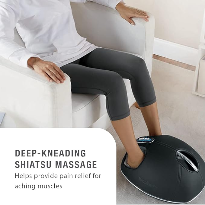 Brookstone Shiatsu Foot 3 Massage Programs with Heat Air Compression Deep Kneading Grey