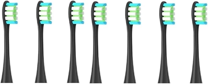 Compatible for Oclean Flow/X/X PRO/ Z1/ F1/ One/Air 2 /SE Brush Heads Soft Sonic Toothbrush Vacuum Bristle 7pcs Replacement(7pcs Black)