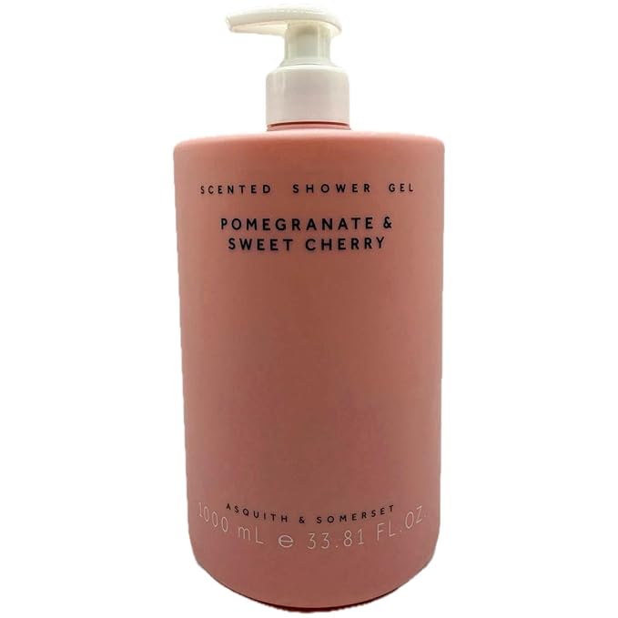 Asquith &amp Somerset Pomegranate &amp Sweet Cherry Scented Shower Gel 1000ml Pump Dispenser