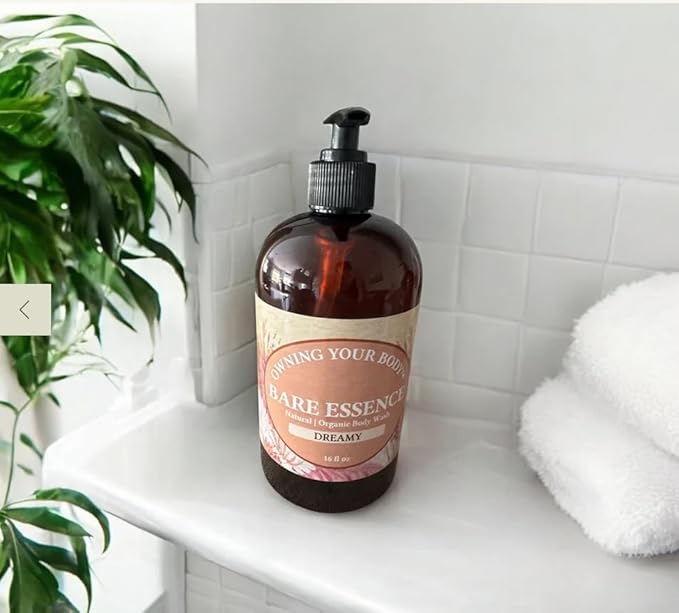 Bare Essence Natural Body Wash – Gentle Moisturizing Cleanser with Organic Ingredients – Nourishing Daily Shower Gel for Soft Healthy Skin (16 OZ Dreamy)