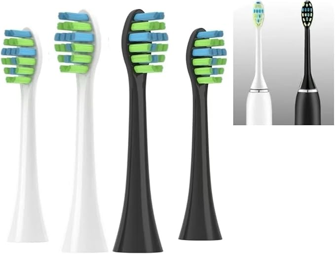 10PCS Replacement Toothbrush Heads Compatible for 7am2m AM101/AM105 Electric Vacuum Soft Bristle Nozzles(10PCS White)