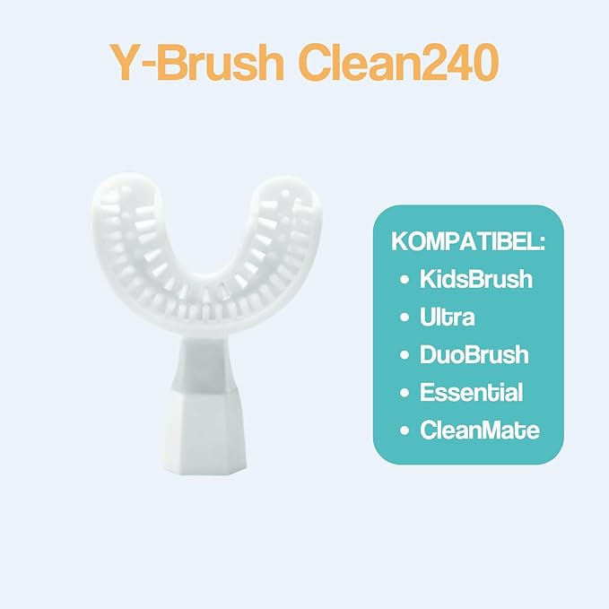 Y-Brush - Replacement Toothbrush Head - Clean240 Brush Head - Y-Shaped Brush - Flexible - to Be Replaced Every 4 Months - for Children or Small Jaws