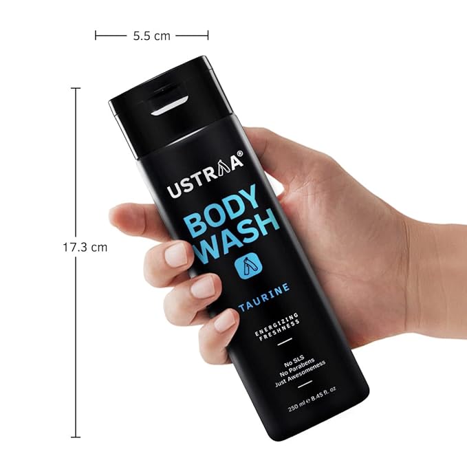 Ustraa Body Wash - Taurine - 6.76 oz - Set of 2 - Menthol cooling Energizing freshness &amp no post-shower dryness intense foaming without sulphates