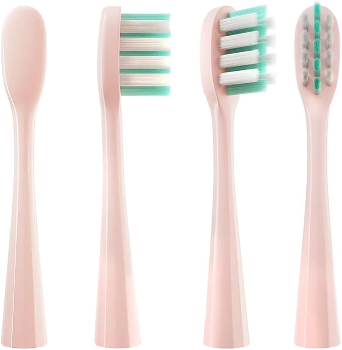 4 Pcs/Pack Replacement Brush Heads Compatible for Electric Toothbrush Head Deep Clean Type/Soft Bristle Oral Care(Soft Bristle Pink)