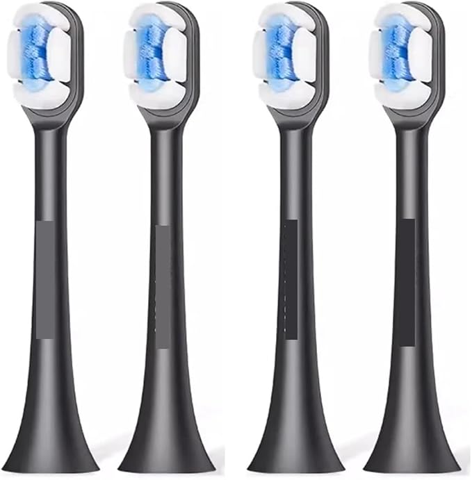 2PcsCompatible for Replacement Electric Toothbrush Cloud Feeling Head(2 Boxes Black)