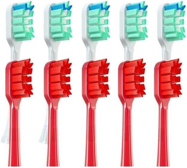 20PCS Toothbrush HeadsCompatible for G7/P7/Y8/T9/T10/T6S/T7S/A7 Replacement Brush Head Soft Bristle Vacuum with Cover(20PCS White Red)