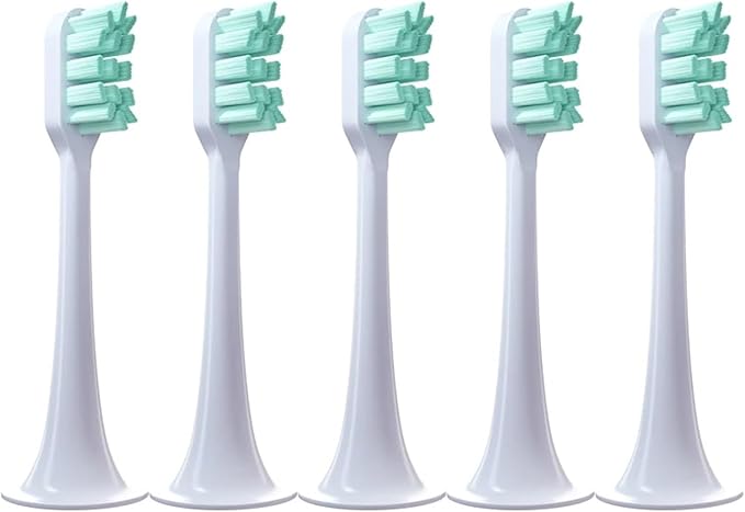 5 PCS Replacement Toothbrush HeadsCompatible for T300 T500 Teeth Brush Soft Teethbrush Nozzles(5 Green)