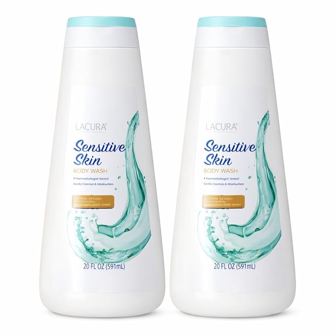 2 Bottles - Gentle Body Wash for Sensitive Skin – 20 oz Each Hydrating Fragrance-Free Hypoallergenic Formula for Daily Use Nourishing Moisture Cleanser for All Skin Types Women &amp Men