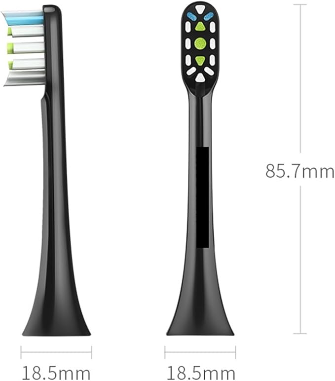 Compatible for SOOCAS Electric Toothbrush Heads Replacement X1 X3 X3U X5 Teeth Brush(Black 2 pcs)