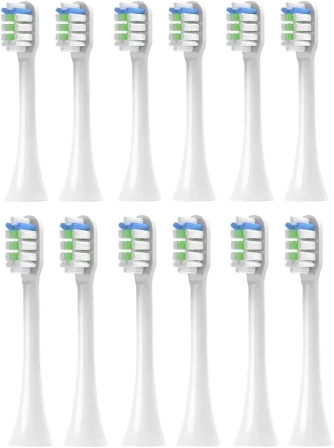 12PCS Replacement Brush Heads for SOOCAS V1/X1/X3/X5/X3U/X3PRO/v1/v2 Sonic Electric Toothbrush Soft(White)