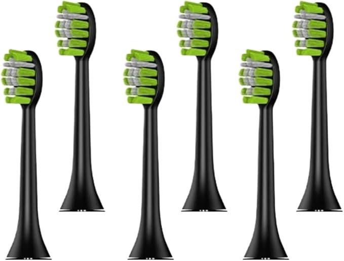 Dr.Yadent YD05 Compatible Replacement Brush Heads 4/6/8 Pcs Set Soft Bristles for Sensitive Gum Care Deep Cleaning Teeth Gap(YD05BLACK-ST-6pcs)