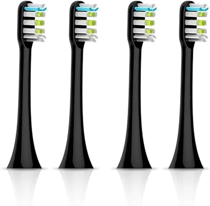 Electric Toothbrush Heads Replacement X1 X3 X3U X5 Teeth Brush Replacement Heads(Black 4 pcs)