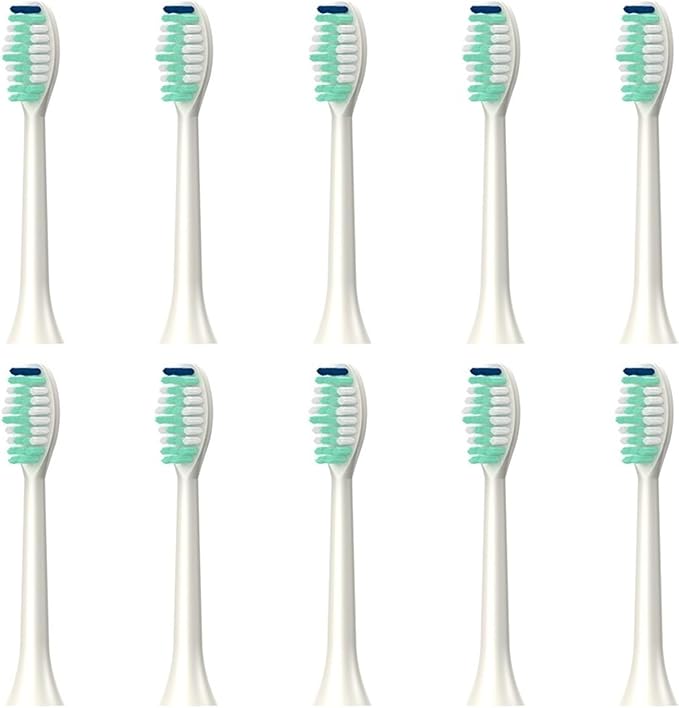 Electric Toothbrush Replacement Brush Head for T3(White with 10 Heads)