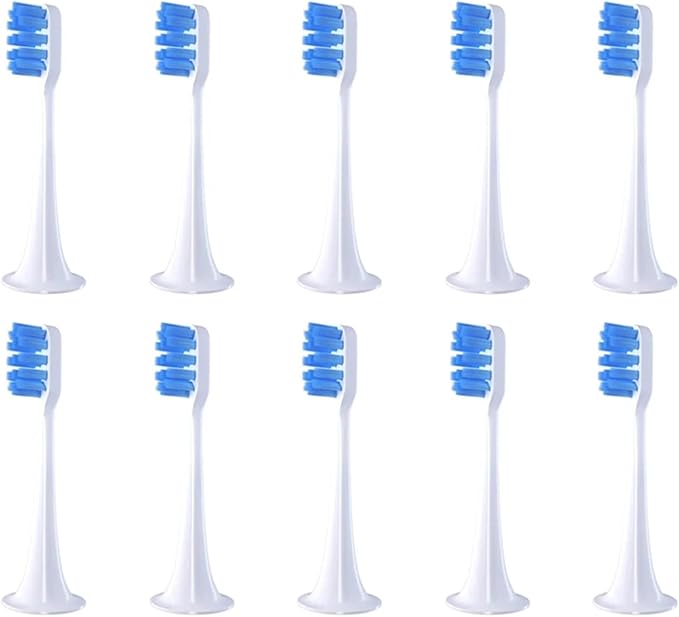 Compatible for 10pcs T300/500 Replacement Brush Heads Toothbrush VacuumBristle Suitable Nozzles(10pcs Blue)