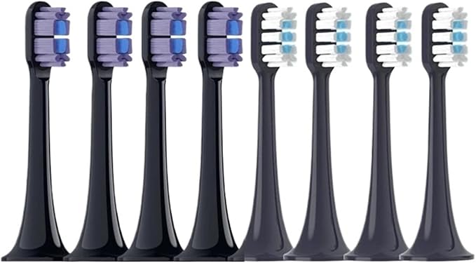 4/8PCS Replacement Brush Heads Compatible for MIJIA T700 Sonic Electric Toothbrush Bristle with Caps Sealed Pack(8 PCS Purple)