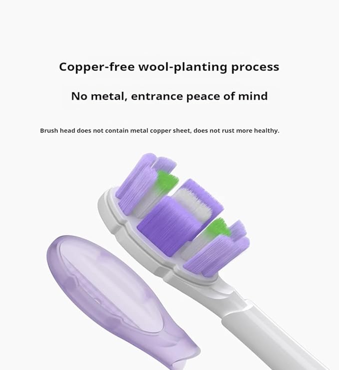 4/8PCS Replacement Brush HeadsCompatible for XIAOMI MIJIA MES609/610 Pro Electric Toothbrush(8 pcs Purple)