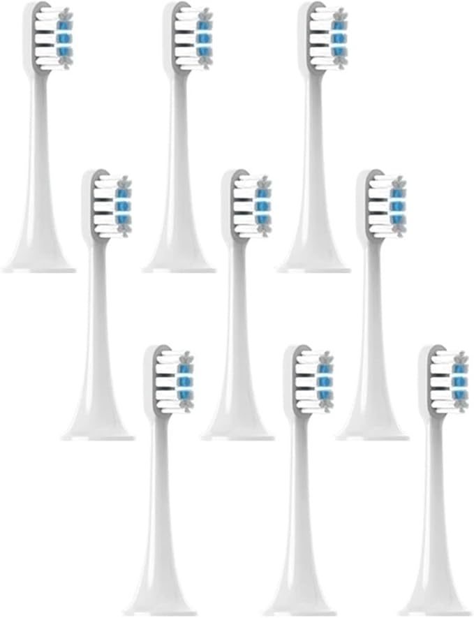 Replacement Toothbrush Heads Compatible for T300/T500/T500C/T700(White blue-9pcs)