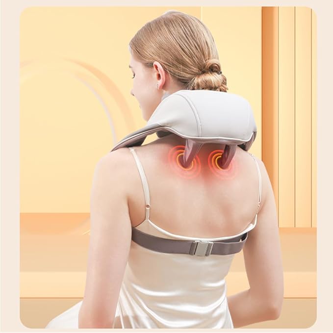 Neck and Shoulder Massager with Heat Deep Tissue Shiatsu Massage Pillow for Muscle Pain Relief for Neck Back Shoulder Leg &amp Waist. Relax Body at HomeOffice &amp Driving.