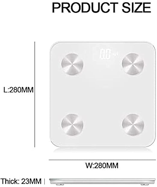 Smart Digital Bathroom Scale for Body Weight &amp Body Composition – Bluetooth BMI Scale with Body Fat Muscle Mass Water% Large LCD Display 400lb Capacity Fitness App Sync for iOS &amp Android