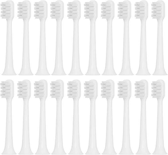 Compatible for T200/T200C Replacement Toothbrush Heads Electric Vacuum Soft Bristle Brush(White-20pcs)